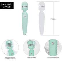 Load image into Gallery viewer, Pillow Talk Cheeky Wand Vibe W/ Swarovski Crystal Teal
