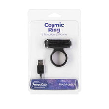 Load image into Gallery viewer, Power Bullet Cosmic Cock Ring W/ Bullet Black
