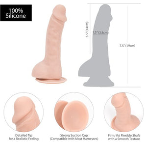 Addiction 100% Silicone Brad 7.5 Beige "