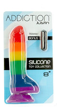 Load image into Gallery viewer, Addiction 100% Silicone Justin 8 Rainbow &quot;
