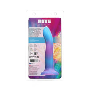 Rave Addiction 8in Glow In The Dark Dildo Blue/purple