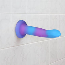 Load image into Gallery viewer, Rave Addiction 8in Glow In The Dark Dildo Blue/purple
