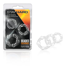 Load image into Gallery viewer, Stay Hard Beaded Cockrings 3pc Clear
