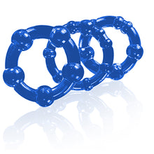 Load image into Gallery viewer, Stay Hard Beaded Cockrings 3pc Set Blue
