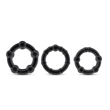 Load image into Gallery viewer, Stay Hard Beaded Cockrings 3pc Black
