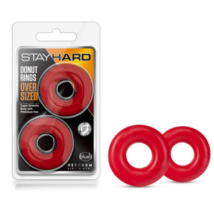 Stay Hard Donut Rings Red Oversized