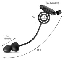 Load image into Gallery viewer, Anal Adventures Platinum Silicone Anal Plug W Vibrating C Ring Black
