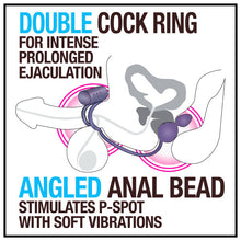 Load image into Gallery viewer, Anal Adventures Platinum Silicone Anal Plug W Vibrating C Ring Black
