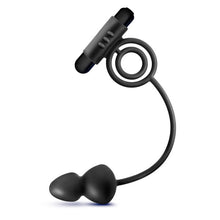 Load image into Gallery viewer, Anal Adventures Platinum Silicone Anal Plug W Vibrating C Ring Black
