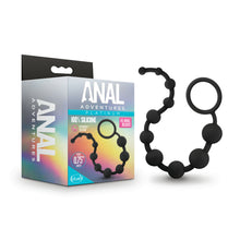 Load image into Gallery viewer, Anal Adventures Platinum Silicone 10 Anal Beads Black
