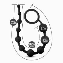 Load image into Gallery viewer, Anal Adventures Platinum Silicone 10 Anal Beads Black
