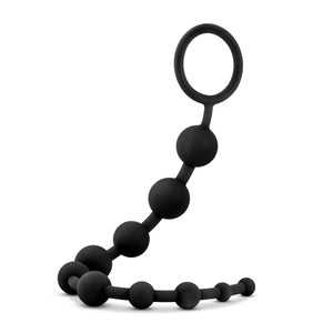 Anal Adventures Platinum Silicone 10 Anal Beads Black