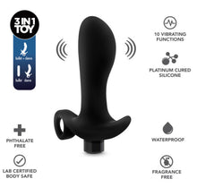 Load image into Gallery viewer, Anal Adventures Platinum Silicone Vibrating Prostate Massager 1 Black
