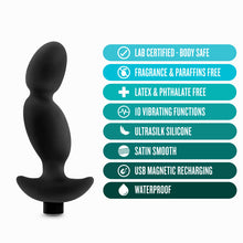 Load image into Gallery viewer, Anal Adventures Platinum Silicone Vibrating Prostate Massager 04 Black
