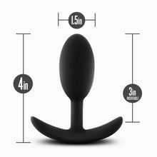 Load image into Gallery viewer, Anal Adventures Platinum Silicone Vibra Slim Plug Medium Black
