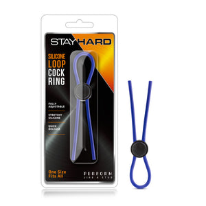 Stay Hard Silicone Loop Cock Ring Blue