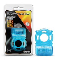 Load image into Gallery viewer, Stay Hard Rechargeable 5 Function Cock Ring Blue
