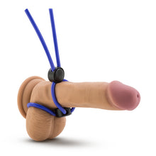 Load image into Gallery viewer, Stay Hard Silicone Double Loop Cock Ring Blue
