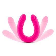 Load image into Gallery viewer, Ruse 18 Silicone Slim Double Dong Hot Pink &quot;
