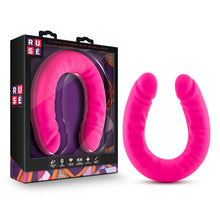 Load image into Gallery viewer, Ruse 18 Silicone Slim Double Dong Hot Pink &quot;
