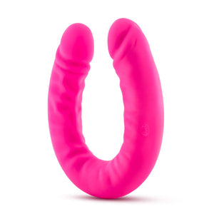 Ruse 18 Silicone Slim Double Dong Hot Pink "