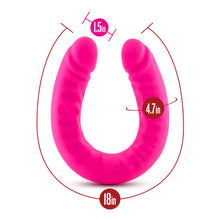 Load image into Gallery viewer, Ruse 18 Silicone Slim Double Dong Hot Pink &quot;
