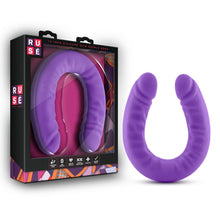 Load image into Gallery viewer, Ruse 18 Silicone Slim Double Dong Purple &quot;
