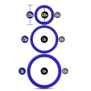 Performance Vs4 Pure Premium Silicone Cockring Set Indigo