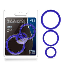 Load image into Gallery viewer, Performance Vs4 Pure Premium Silicone Cockring Set Indigo
