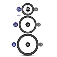 Load image into Gallery viewer, Performance Vs4 Pure Premium Silicone Cockring Set Black
