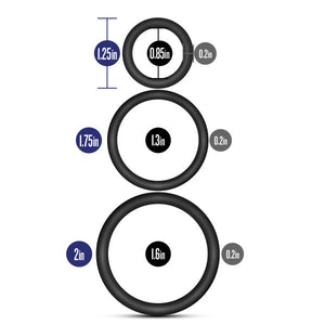 Performance Vs4 Pure Premium Silicone Cockring Set Black