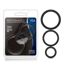 Load image into Gallery viewer, Performance Vs4 Pure Premium Silicone Cockring Set Black
