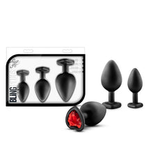 Load image into Gallery viewer, Luxe Bling Plugs Training Kit Black W/red Gems
