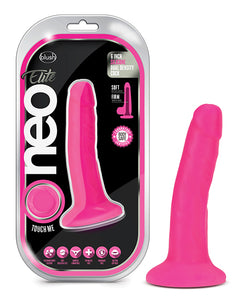 Neo Elite 6in Dual Density Cock Neon Pink