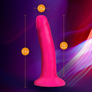 Neo Elite 6in Dual Density Cock Neon Pink