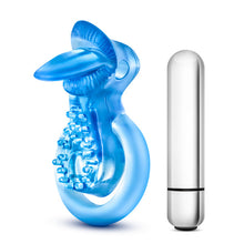 Load image into Gallery viewer, Stay Hard 10 Function Vibrating Tongue Ring Blue
