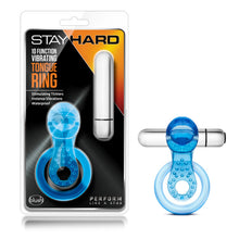 Load image into Gallery viewer, Stay Hard 10 Function Vibrating Tongue Ring Blue
