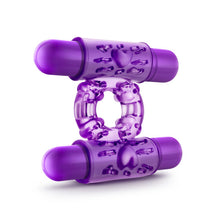 Load image into Gallery viewer, Play With Me Double Play Dual Vibrating Cockring Purple
