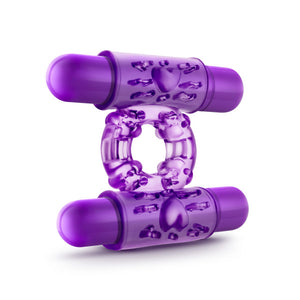 Play With Me Double Play Dual Vibrating Cockring Purple