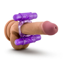 Load image into Gallery viewer, Play With Me Double Play Dual Vibrating Cockring Purple
