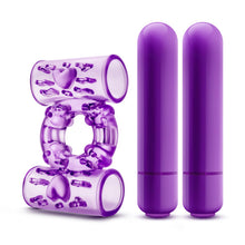 Load image into Gallery viewer, Play With Me Double Play Dual Vibrating Cockring Purple
