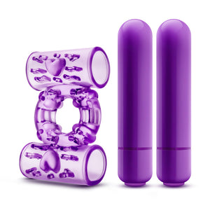 Play With Me Double Play Dual Vibrating Cockring Purple