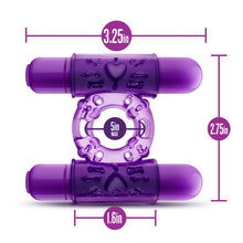 Load image into Gallery viewer, Play With Me Double Play Dual Vibrating Cockring Purple
