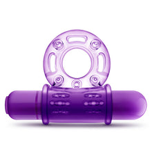 Load image into Gallery viewer, Play With Me Couples Play Vibrating Cockring Purple
