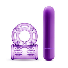 Load image into Gallery viewer, Play With Me Couples Play Vibrating Cockring Purple
