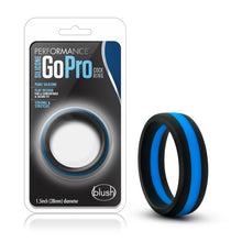 Load image into Gallery viewer, Performance Silicone Go Pro Cock Ring Black/blue/black
