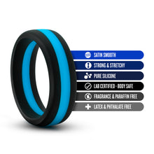 Load image into Gallery viewer, Performance Silicone Go Pro Cock Ring Black/blue/black
