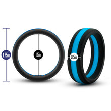 Load image into Gallery viewer, Performance Silicone Go Pro Cock Ring Black/blue/black
