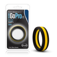 Load image into Gallery viewer, Performance Silicone Go Pro Cock Ring Black/gold/black
