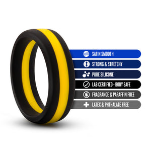 Performance Silicone Go Pro Cock Ring Black/gold/black